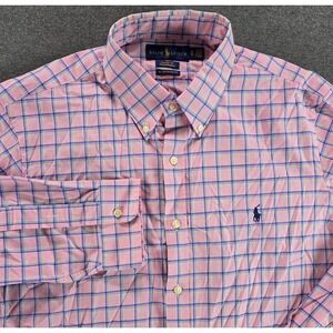 Polo Ralph Lauren Performance Shirt Men XL Plaid Untucked Classic Stretch Button